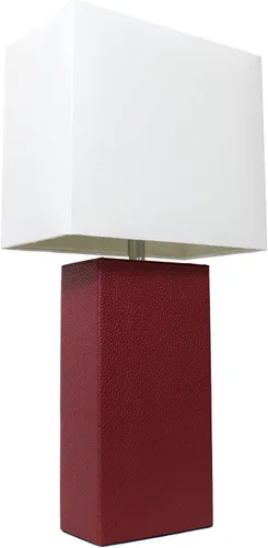 Vista 26 de Elegant Designs LT1025-PRP-LB Lámpara de mesa moderna envuelta en cuero para sala de estar, pasillo, entrada, dormitorio, oficina, púrpura