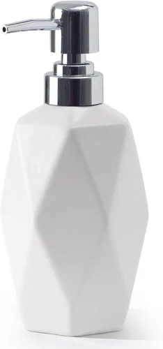 Vista 8 de Dispensador de jabón FE, dispensador de loción de rombo de cerámica de 400 gr / 13.5 oz, dispensador de jabón para cocina, baño y baño