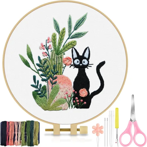 Vista 18 de TINDTOP Kit de Bordado para Principiantes Adultos, Kit de Bordado de Pájaros para Principiantes, Incluye Tela de Bordado Aros Hilos para Amantes