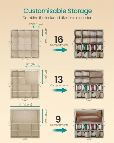 Vista 3 de SONGMICS Organizador de zapatos para armario, caja organizadora de zapatos de tela con divisores ajustables, compartimentos de almacenamiento