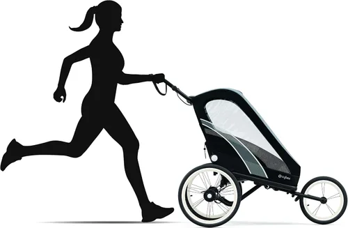 Vista 14 de CYBEX ZENO - Remolque multideportivo 4 en 1, plegado compacto, suspensión de conducción suave y neumáticos llenos de aire, remolque de bebé durante