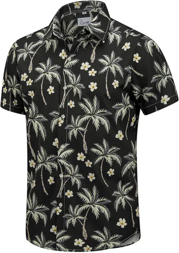 Vista 42 de EUOW - Camisas hawaianas para hombre de manga corta con botones, estampadas para la playa y el verano