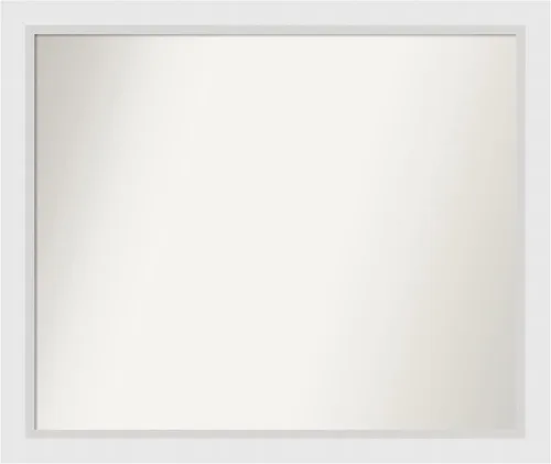 Vista 416 de Amanti Art Espejo de baño blanco para sobre el fregadero, 24 x 26 pulgadas, espejo rectangular blanco y blanco, marco de madera contemporáneo