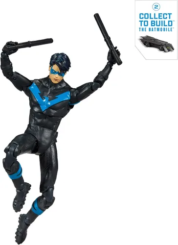Vista 6 de McFarlane Toys DC Multiverse Nightwing: Figura de acción mejor que Batman con batimóvil para construir del Renacimiento (Pieza 2)