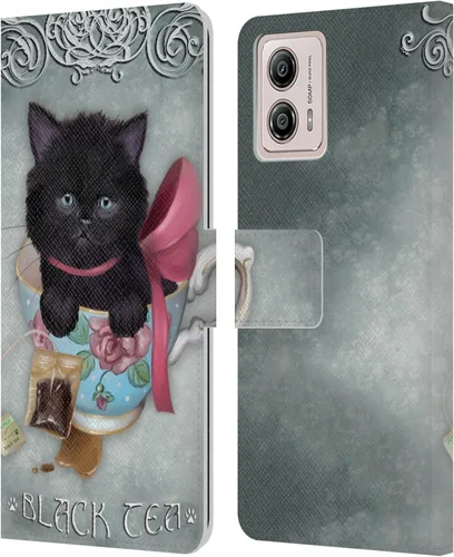Vista 8 de Head Case Designs Officially Licensed Ash Evans Butterfly Sky Black Cats Leather Book Wallet Case Cover Compatible with Motorola Moto G53 5G