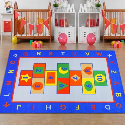 Vista 11 de Alfombra educativa para niños, 3 x 4 pies, alfombra de bienvenida de lápiz de colores, alfombras de aula primaria, adecuadas para salas