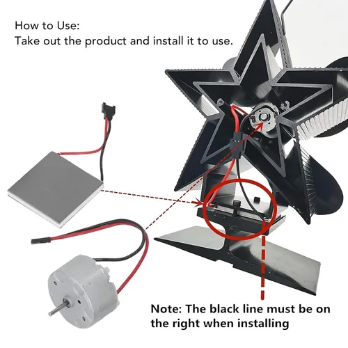 Vista 2 de Accesorios para ventilador de chimenea, hoja de generación de energía de motor universal para motor de repuesto y hoja