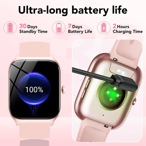 Vista 6 de CASCHO Relojes inteligentes para mujer, reloj inteligente HD de 1.85 pulgadas con más de 120 modos deportivos/frecuencia cardíaca/monitor de sueño