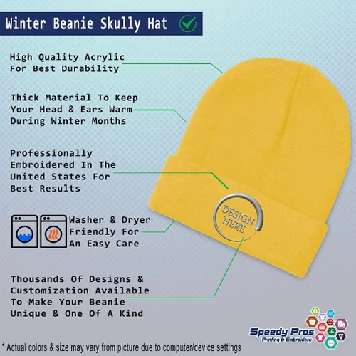 Vista 23 de Gorro de invierno para hombres y mujeres, gorro de acrílico con texto personalizado personalizado