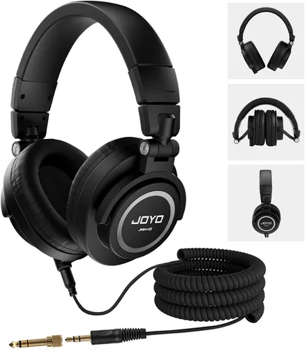 Vista 9 de JOYO - Auriculares de monitor de estudio con cable para grabación de audio, auriculares de diadema para mezclador, amplificador, podcast, teclado