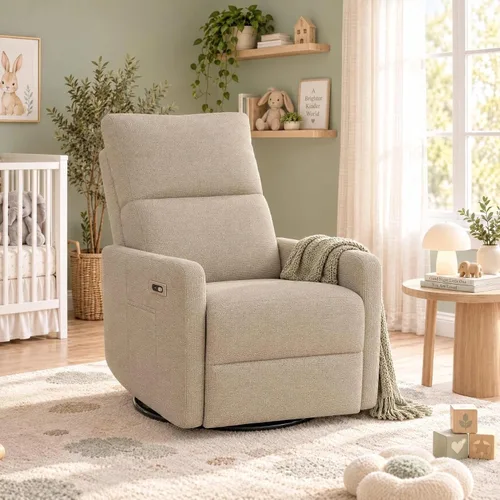 Vista 11 de Power Swivel Recliner Chair, Nursery Rocking Chairs, Gray Dark Gray