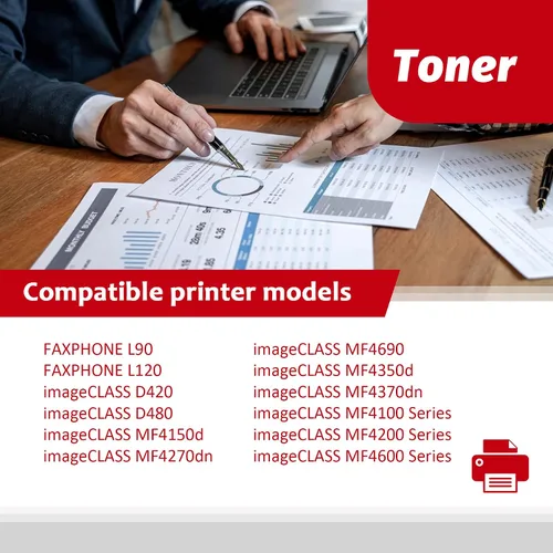 Vista 2 de Cartucho de tóner negro 104 de alto rendimiento (paquete de 2) – Reemplazo de tóner CRG-104 compatible con Vsenk para tóner 104 para impresora