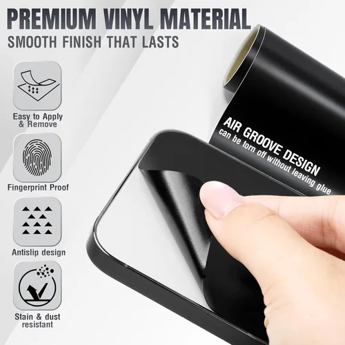 Vista 4 de 2 piezas de Skin Wrap compatibles con iPhone 16 Plus – Película protectora de vinilo delgada para lados y espalda – Ajuste elegante, aspecto premium