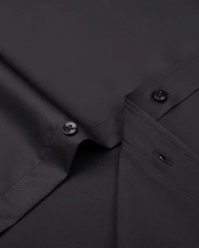 Vista 4 de Alimens & Gentle Camisas de vestir para hombre, de manga larga, elásticas, sin arrugas, unicolor, formal, con botones, con bolsillo