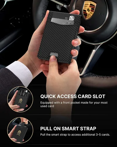 Vista 6 de typecase Cartera delgada plegable, Fibra de carbono mate., Slim Stealth Bifold (3 modos)