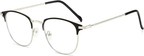 Vista 5 de DEPEYE Gafas de miopía con bloqueo de luz azul, marco de metal, gafas retro para miopía, gafas de 0.5 a 4.0 de fuerza Negro