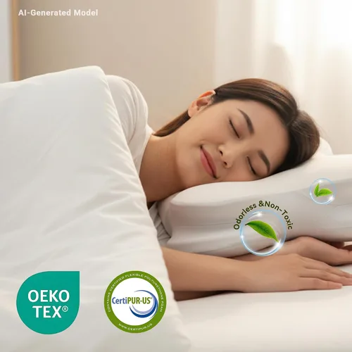 Vista 3 de Almohada cervical para el cuello, almohada de espuma viscoelástica