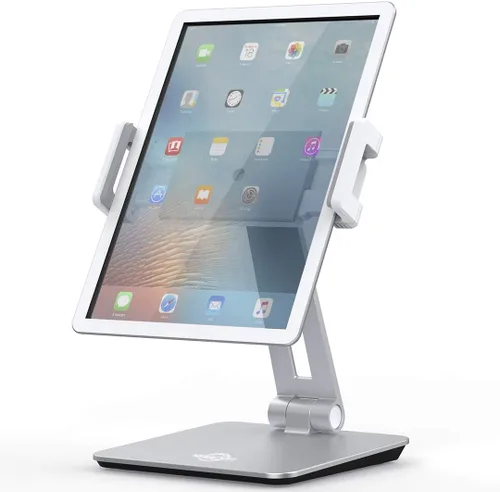 Vista 6 de KABCON Soporte para Tableta, Soporte para Tableta de Aleación de Aluminio con Tensión Ajustable para Escritorio, Base de Soportes para Tabletas
