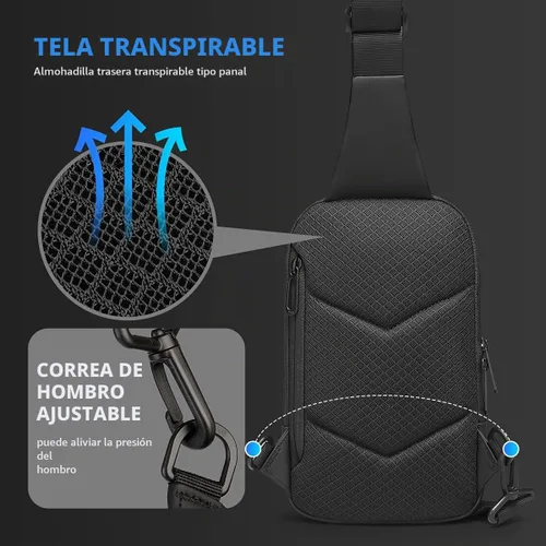 Vista 3 de Muzee - Bolso bandolera pequeño para hombre