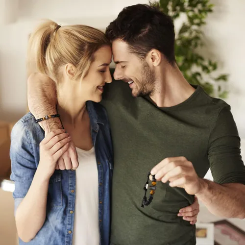 Vista 3 de VNOX Pulsera de regalo para hombres Pulseras de cuentas de ojo de tigre hechas a mano para hombres, cuentas de yoga, regalo para aliviar el estrés