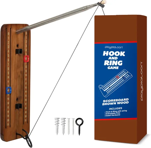 Vista 11 de Play Platoon Juego de lanzamiento de gancho y anillo, juego de barra de lanzamiento de anillos para adultos, juego de anillos de lanzamiento