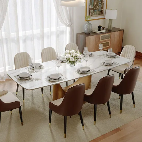 Vista 27 de POVISON Mesa de Comedor Moderna Hobart de 63" para 4, Mesa de Comedor Rectangular de Servicio Pesado Negro Mate, Superficie de Mesa de Comedor