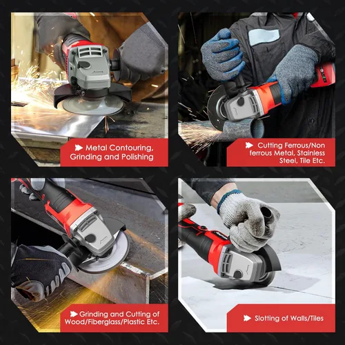 Vista 5 de MtiolHig Amoladora angular inalámbrica compatible con batería Milwaukee de 18 V: herramienta amoladora sin escobillas, amoladora angular pequeña