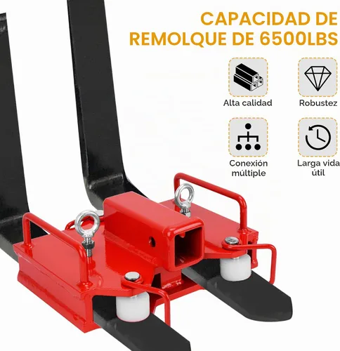 Vista 3 de [Usado] YINTATECH Accesorio de enganche de remolque de carretilla elevadora doble, capacidad de remolque de 6500 libras por receptor de 2 pulgadas