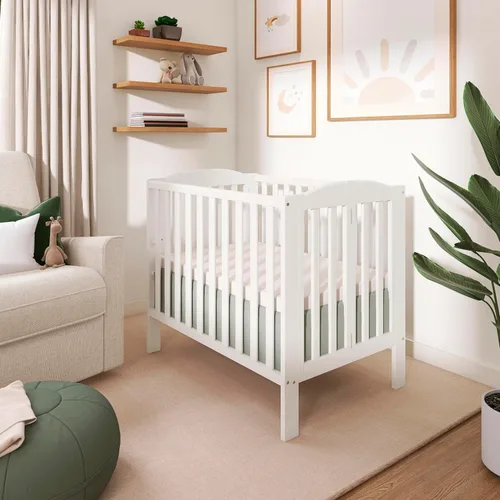 Vista 7 de Dream On Me Cuna lateral estacionaria plegable 3 en 1 en blanco, certificado Greenguard Gold, mini cuna