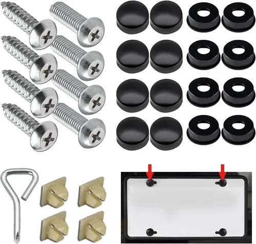Vista 7 de Tornillos antirrobo para placa de matrícula, accesorios de montaje resistentes a manipulaciones, juego de tornillos de seguridad de 1/4" (M6), kit
