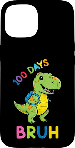 Vista 6 de Bruh 100 Days of School Dinosaur Kids Girls Boys Case for iPhone 17