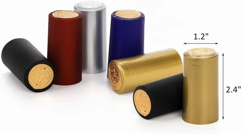 Vista 2 de ZOOFOX 500 cápsulas termorretráctiles de PVC, tapas retráctiles para botellas de vino, fundas retráctiles de vino de colores para bodegas