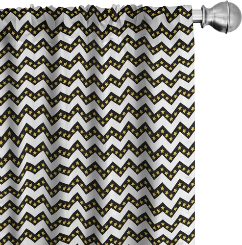 Vista 21 de Ambesonne - Paquete de cortinas de ventana de invierno de 2 unidades, cristales ornamentales de hielo con tiempo frío de enero abstracto, juego