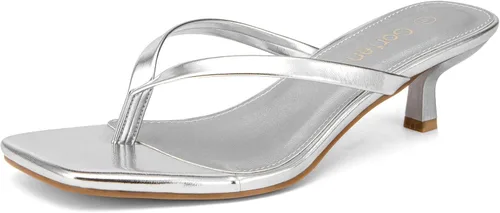 Vista 13 de Sandalias de tacón de gatitos para mujer, con puntera cuadrada, sin cordones, sandalias de tacón de 2 pulgadas, sandalias de fiesta, sandalias