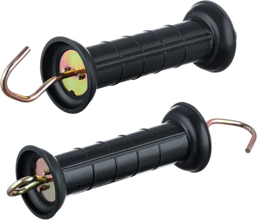 Vista 4 de FENSMILE - Manija de puerta de plástico para valla aislada, mango de puerta de valla eléctrica, 5 piezas, color negro