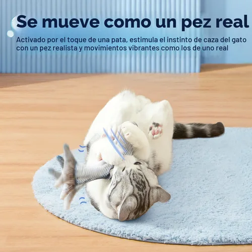 Vista 2 de Potaroma - Juguetes para gatos con SilverVine y menta de gato, pescado en movimiento flexible para perros pequeños, de ejercicio, interactivos
