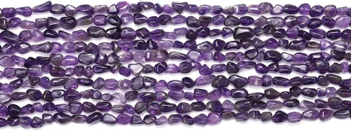Vista 3 de BEADIA Granos de piedra de cristal de amatista natural irregular, sueltos, semi piedras preciosas para la fabricación de joyas, 0.197-0.315 in 15.0