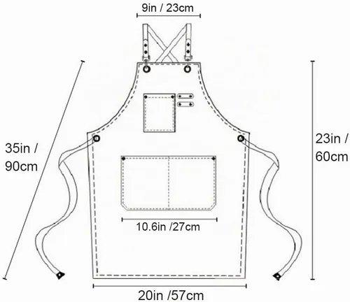 Vista 5 de Delantal resistente con bolsillos y correa cruzada ajustable para niños y niñas Beige