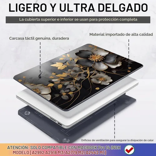 Vista 4 de CISSOOK Funda para MacBook Pro de 14 pulgadas 2025-2021 Release M5 A3434 M4 A3401 A3112 A3185 M3 A2918 A2992 M2 A2779 M1 A2442, carcasa rígida