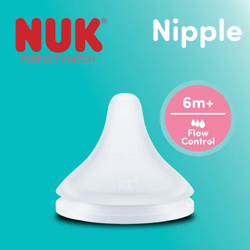 Vista 5 de NUK Perfect Match - Tetilla de silicona suave de flujo medio con ventilación anti-cólico, paquete de 2, libre de BPA