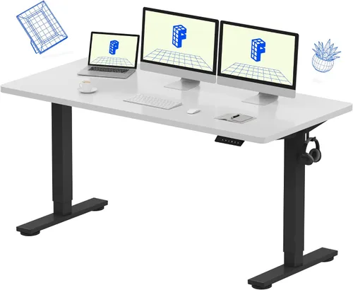 Vista 36 de FLEXISPOT EN1 - Escritorio de pie de una pieza, 40"x24" de escritorio sin costuras, eléctrico, altura ajustable para oficina en casa, salas de Negro