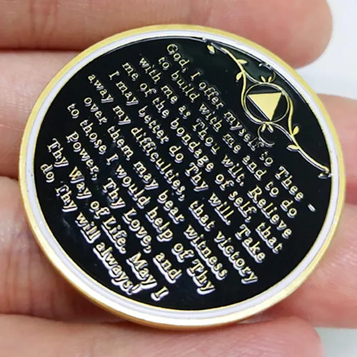 Vista 7 de Chip de medallón AA de 4 años, árbol de la vida, fichas de recuperación de oración de serenidad, moneda de sobriedad, ficha de aniversario