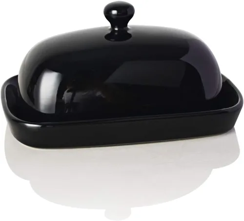 Vista 9 de Sweejar Mantequillera de cerámica con tapa para encimera, recipiente para mantequilla de porcelana con mango de perilla, recipiente para mantequilla