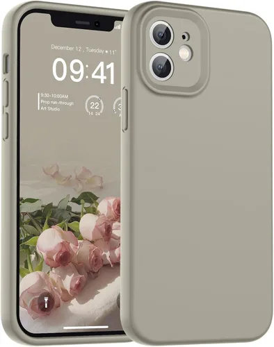 Vista 141 de SUPFINE - Funda diseñada para iPhone 12, silicona líquida premium con [forro de microfibra suave antiarañazos][protección de cámara mejorada], funda