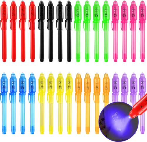 Vista 7 de 16 bolígrafos mágicos de tinta invisible para niños, recuerdos mágicos de fiesta, bolígrafo de tinta invisible para escribir mensajes secretos