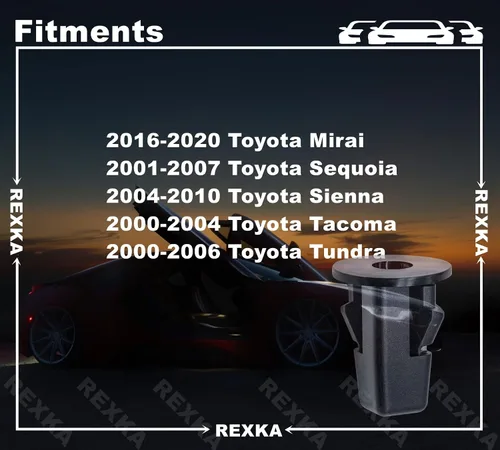 Vista 4 de Rexka 15 juegos Fender Liner Bumper Cover Tornillo Ojales Kits para Toyota Tacoma Tundra Sienna Sequoia 90189-06214 90159-60498