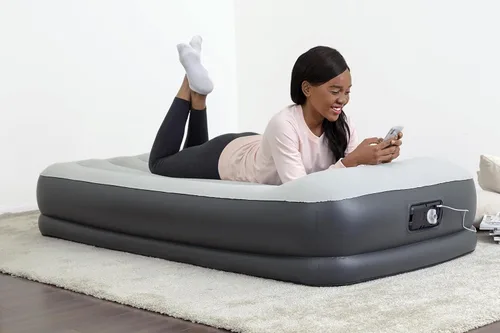 Vista 7 de SLEEPLUX Colchón de aire inflable duradero con bomba incorporada, almohada y cargador USB
