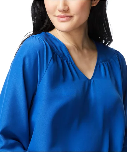 Vista 4 de Nautica Camisa tejida de manga larga con cuello en V para mujer
