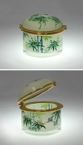 Vista 2 de Bosque de bambú Art Glass Jewelry Box jb-002