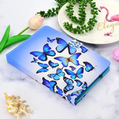 Vista 7 de Funda universal para tablet de 7 pulgadas, piel sintética [ranuras para tarjetas], cubierta magnética, para Samsung Galaxy Tab E/Tab A 7.0, Fire 7